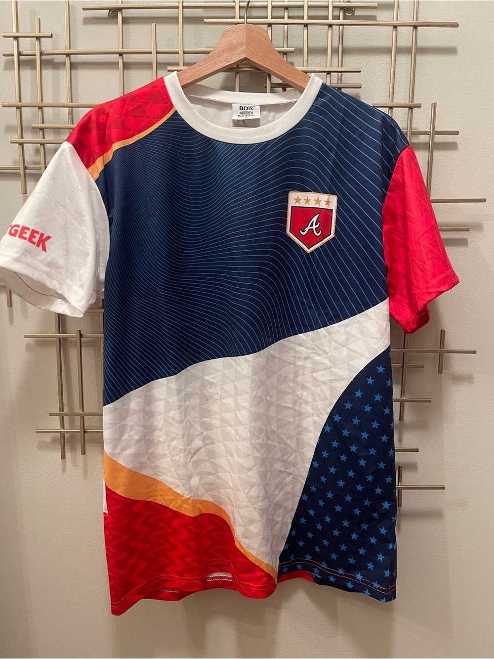 BDX Athletic Men’s Multicolor  Braves Soccer Jersey - Navy/Red/White